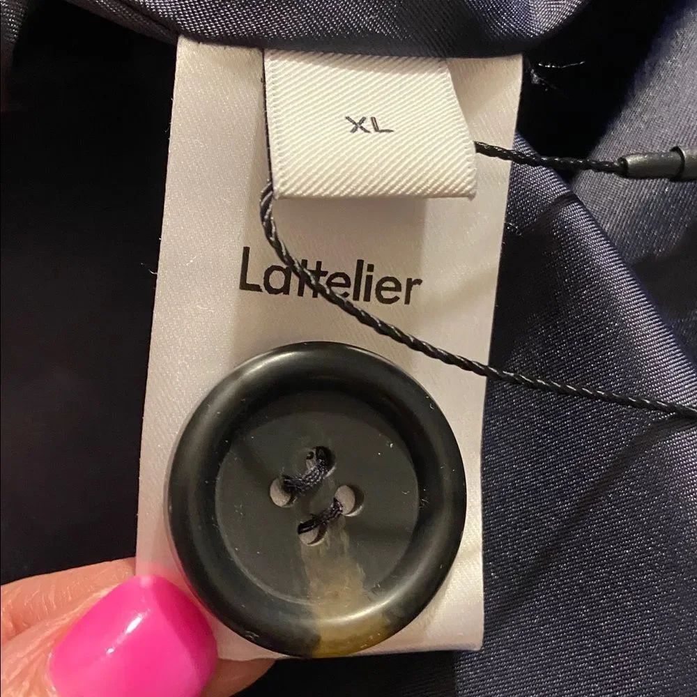 Nwt Lattelier Navy Cashmere Wool Blend Coat Ladies Xl — image 4 of 8